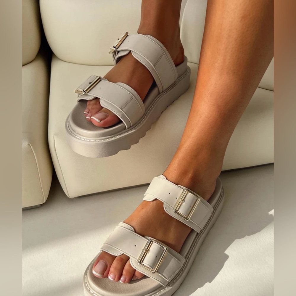 Princess Polly Tan Comfort Sandals with Adjustable Straps